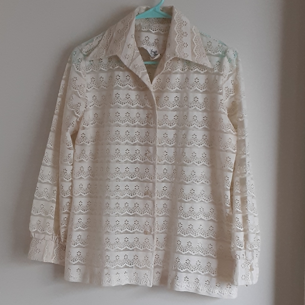 Vintage Louis Chaney of Dallas lace romantic blouse